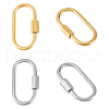 Unicraftale 4Pcs 2 Colors 304 Stainless Steel Screw Carabiner Lock Charms STAS-UN0053-34-1
