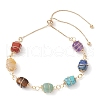 Natural & Synthetic Mixed Gemstone Beads Slider Bracelets BJEW-JB11271-2