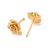 Flower Brass Stud Earring Findings KK-K382-33G-2