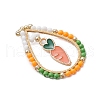 Easter Theme Glass Seed Beaded Teardrop with Carrot Pendants PALLOY-MZ00580-07-3