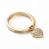 Adjustable Brass Micro Pave Cubic Zirconia Finger Rings RJEW-G096-20G-2