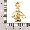Rack Plating Brass Clear Cubic Zirconia & Enamel European Dangle Charms KK-U035-28G-3