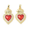 Brass Micro Pave Clear Cubic Zirconia Pendants KK-XCP0002-04-1