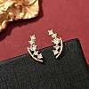 Nuggets Brass Micro Pave Clear Cubic Zirconin Stud Earrings EJEW-D318-13G-2