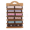 6Pcs 6 Colors PU Leather & Cotton Braided Cord Bracelets Set PW-WG43775-02-1