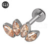 G23 Titanium with Cubic Zirconia Threadless Labrets WGA6216-22-1
