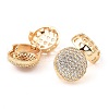 Brass Hoop Earrings with Cubic Zirconia EJEW-D078-01KCG-2