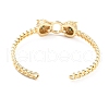 Cubic Zirconia Leopard Open Cuff Bangle BJEW-A123-26G-2