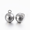 Tarnish Resistant 304 Stainless Steel Sphere Charms X-STAS-H394-12P-2