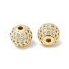 Brass Pave Clear Cubic Zirconia Beads KK-Q030-12G-2