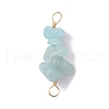 10Pcs 5 Styles Constellation Natural Aquamarine & Citrine & Dyed Blue Tiger Eye & Citrine & Tiger Eye Copper Wire Wrapped Chip Beaded Connector Charms PALLOY-JF02905-08-3