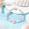 3Pcs Dyed Synthetic Turquoise Beads & Natural Howlite Round Beads Stretch Bracelets for Women BJEW-JB11792-4