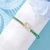 Faceted Bicone Glass with Round Glass Seed Beads Braided Bead Bracelets BJEW-MZ00164-02-1