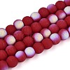Frosted Opaque Glass Beads Strands GLAA-T032-P6mm-MBB23-1