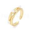 Brass Open Cuff Rings for Women RJEW-R011-09G-02-4