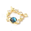 Brass Micro Pave Clear Cubic Zirconia Celestial Pendants ZIRC-I071-09G-2