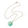Glass & Glass Pearl Beads Pendants Necklaces for Women NJEW-MZ00106-02-4