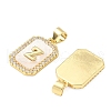 Brass Micro Pave Cubic Zirconia Pendants KK-C105-06G-2