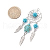 Alloy Synthetic Turquoise Beads Dream Catcher Pendants PALLOY-MZ00708-01-2