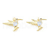 Brass Micro Pave Clear Cubic Zirconia Pendants ZIRC-N039-267-2