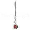 Watermelon Glass Seed Bead Beaded Charm Mobile Straps HJEW-MZ00183-1