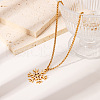 Elegant Stainless Steel White Enamel Snowflake Pendant Necklaces for Women XM2904-1