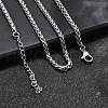Non-Tarnish 316 Surgical Stainless Steel Wheat Chain Necklaces NJEW-M176-18-B-2