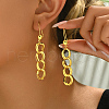 Brass Curb Chain Shape Tassel Hoop Earrings RE1339-3-1