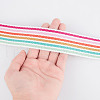 DELORIGIN 10 Yards Polyester Jacquard Stripe Ribbon DIY-DR0001-55D-3