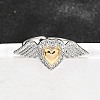 Gothic Style Brass Micro Pave Clear Cubic Zirconia Cuff Rings for Women RJEW-U051-02B-GP-1