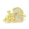 Rack Plating Brass Micro Pave Clear Cubic Zirconia Twister Clasps KK-F863-03G-1