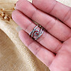 Wave Brass Finger Rings for Women FS-WG2693B-03-4
