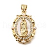 Brass Micro Pave Cubic Zirconia ABS Imitation Pearl Pendants KK-D328-02G-B-1