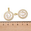 Brass Micro Pave Clear Cubic Zirconia Pendants KK-B083-18G-3