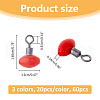 SUPERFINDINGS 60Pcs 3 Colors Plastic Fishing Swivels Cross-Line FIND-FH0010-10-2