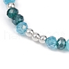 3Pcs 3 Colors Faceted Round Electroplate Glass Beads Stretch Bracelets for Women BJEW-JB11628-5