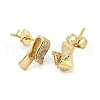 Brass Micro Pave Cubic Zirconia Stud Earrings EJEW-P261-43G-2