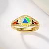 Colorful Roman Numeral 925 Sterling Silver with Cubic Zirconia Adjustable Finger Rings KH4989-1-4