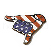 American Flag Theme Single Face Printed Aspen Wood Gesture Big Pendants WOOD-G014-17-4