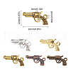 SUNNYCLUE 60Pcs 5 Colors Zinc Alloy Revolving Pistol Necklace Pendants FIND-SC0001-99-2