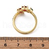 Brass Micro Pave Cubic Zirconia Finger Rings for Women RJEW-U057-13G-02-5