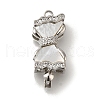 Brass Micro Pave Clear Cubic Zirconia Box Clasps with Acrylic KK-H480-05P-1