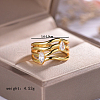925 Sterling Silver Pave Cubic Zirconia Hollow Irregular Line Finger Rings for Women IX7954-2-3