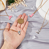 FIBLOOM 4Pcs 4 Style Hat & Shoes Enamel Pendant Necklaces Set with Cable Chains NJEW-FI0001-11-3