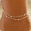 Brass Double Layer Singapore Chain Anklets for Women FS-WGB1635-06-1