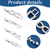 Olycraft 8Pcs 4 Styles Brass Pave Clear Cubic Zirconia Watch Band Clasps KK-OC0001-46P-4