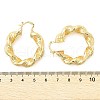 Brass Twist Ring Hoop Earrings EJEW-B117-01G-5