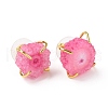 Natural Agate Irregular Druzy Stud Earrings EJEW-F223-08G-2