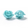 Synthetic Coral 3D Flower Rose Beads CORA-A006-15mm-033-3