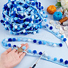 AHADERMAKER 6.5 Yards Gradient Color Polyester Pom Pom Ball Tassel Ribbons DIY-GA0006-95B-3